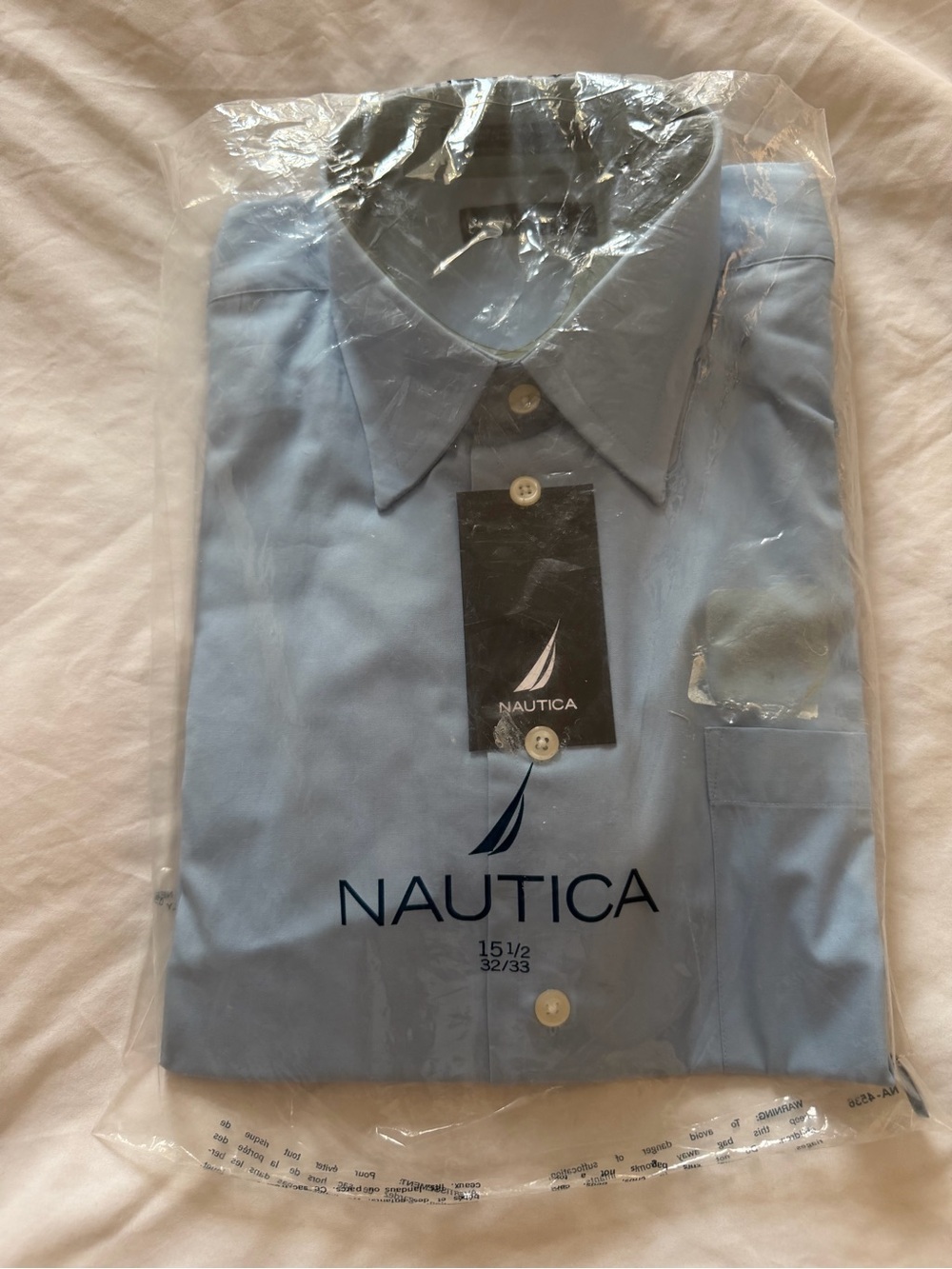 Nautica Men’s Sky Blue Long Sleeve Dress Shirt